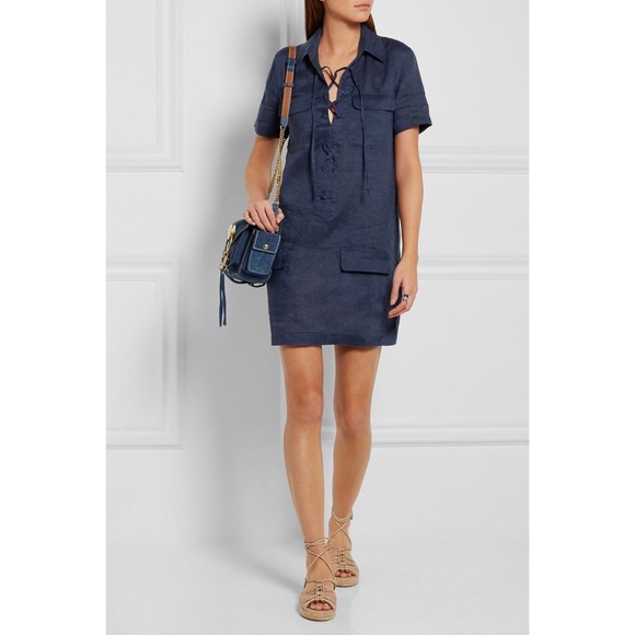Equipment Dresses & Skirts - Equipment Blue Knox Linen Lace-Up Dress Equipment Dresses & Skirts - Equipment Blue Knox Linen Lace-Up Dress